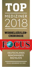 TOP Mediziner Wirbelsäulenchirurgie Focus-Siegel TOP Mediziner Wirbelsäulenchirurgie